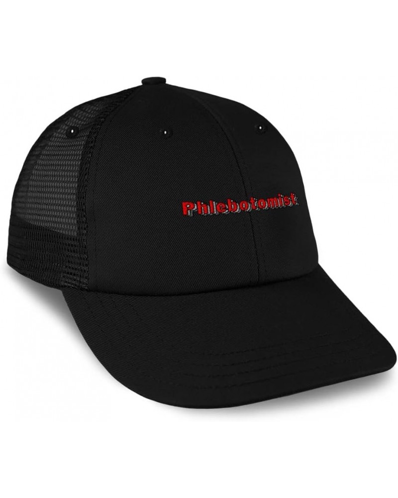 Custom Custom Trucker Hat Baseball Cap Phlebotomist Blood Cotton Medical Dad Hats for Men & Women Black Design Only $14.50 Ba...