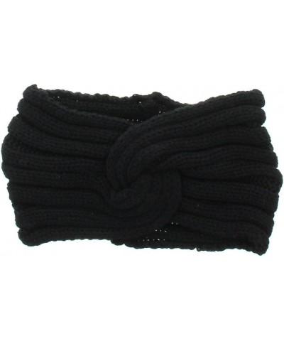 Womens Ribbed Woven Winter Knit Headband Black $10.61 Cold Weather Headbands