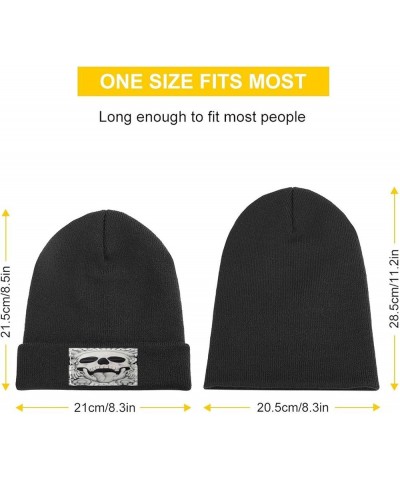 Winter Beanie Hats for Men Women,Glasses Skull White Black Beanie Soft Warm Knit Hat Ski Stocking Cuffed Cap Black-funny Skul...