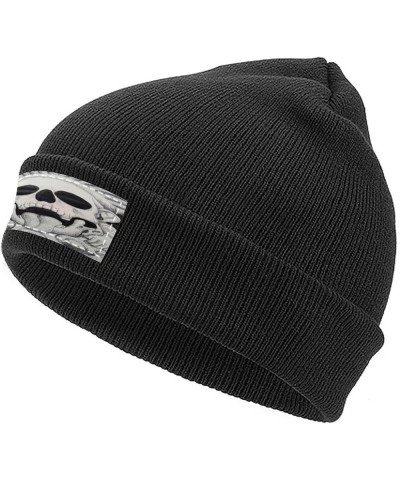 Winter Beanie Hats for Men Women,Glasses Skull White Black Beanie Soft Warm Knit Hat Ski Stocking Cuffed Cap Black-funny Skul...