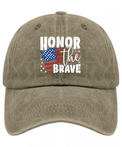 Honor The Brave Caps Hats for Men Fashion Pigment Black Womens Trucker Hat Gifts for Men Workout Hat Pigment Khaki $10.38 Sun...