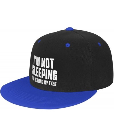 Women's and Men's Baseball Caps I'm Not Sleeping, I'm Resting My Eyes Classic Dad Hat Adjustable Flat Brim Caps,White Blue $9...