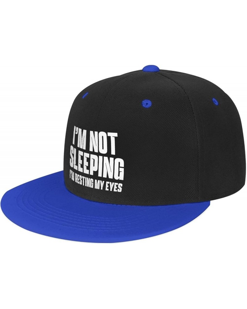 Women's and Men's Baseball Caps I'm Not Sleeping, I'm Resting My Eyes Classic Dad Hat Adjustable Flat Brim Caps,White Blue $9...