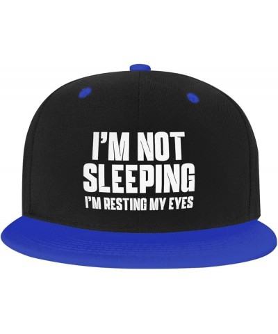 Women's and Men's Baseball Caps I'm Not Sleeping, I'm Resting My Eyes Classic Dad Hat Adjustable Flat Brim Caps,White Blue $9...