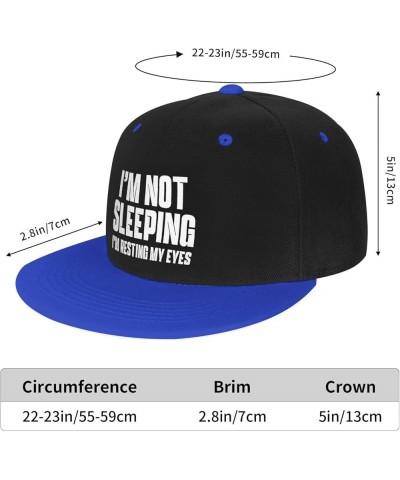 Women's and Men's Baseball Caps I'm Not Sleeping, I'm Resting My Eyes Classic Dad Hat Adjustable Flat Brim Caps,White Blue $9...