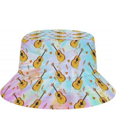 Bucket Hat Guitar Fashion Unisex Packable Travel Sun Caps Teens Women Men Novelty Outdoor Hats Guitar 5 $12.24 Bucket Hats