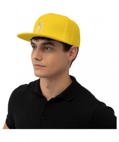 Men Women Adjustable Baseball Caps, Glioblastoma Awareness Unisex Plain Hats Vintage Trucker Dad Cap Black Yellow $11.68 Base...