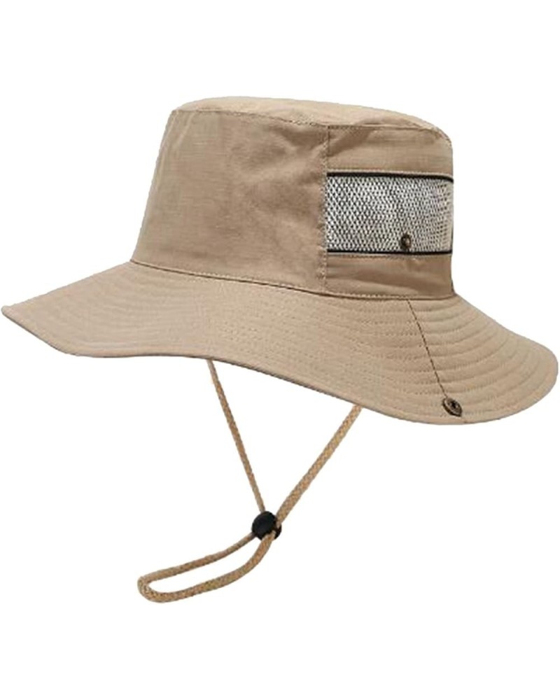 Sombrero para Sol Hombre,Big Brim Adjustable Bungee Cord Fishermans Hat Outdoor Mountaineering Sun Jungle Hat Khaki $7.55 Sun...