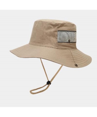 Sombrero para Sol Hombre,Big Brim Adjustable Bungee Cord Fishermans Hat Outdoor Mountaineering Sun Jungle Hat Khaki $7.55 Sun...