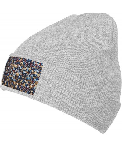 Black Warm Knit Hat Glitter Sequin Spot Prints Soft Good Elasticity Suitable for Outdoor Sports Gray $9.63 Skullies & Beanies