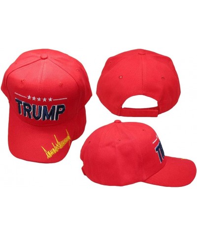 Trump Signature Signed Red 100% Cotton Embroidered Hat Cap $10.30 Baseball Caps