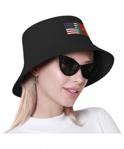 Torn Style Us and Cameroon Flags Bucket Hat for Men Women Boonie Hat Outdoor Summer Vacation Beach Travel Fishing Cap Black $...