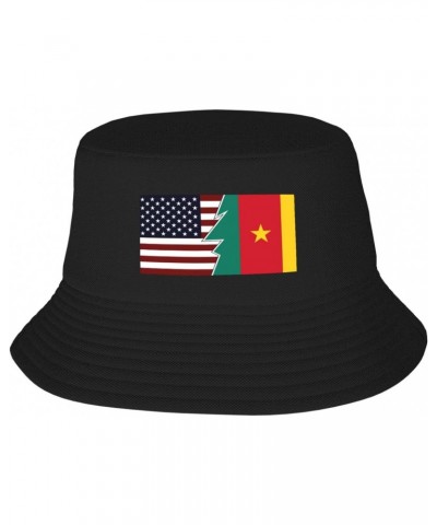 Torn Style Us and Cameroon Flags Bucket Hat for Men Women Boonie Hat Outdoor Summer Vacation Beach Travel Fishing Cap Black $...