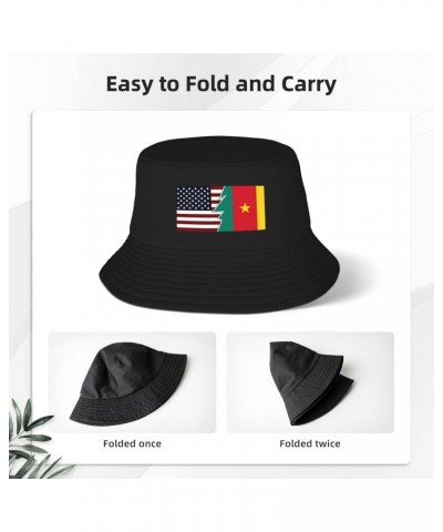 Torn Style Us and Cameroon Flags Bucket Hat for Men Women Boonie Hat Outdoor Summer Vacation Beach Travel Fishing Cap Black $...