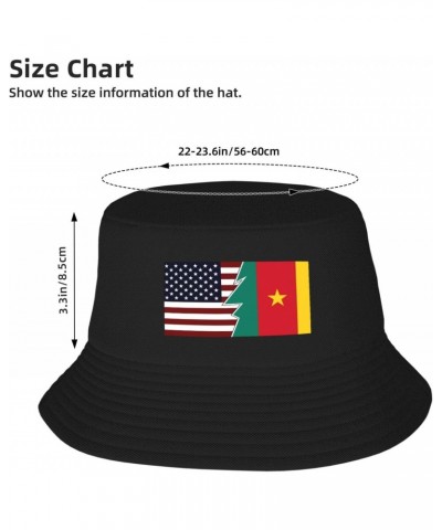 Torn Style Us and Cameroon Flags Bucket Hat for Men Women Boonie Hat Outdoor Summer Vacation Beach Travel Fishing Cap Black $...