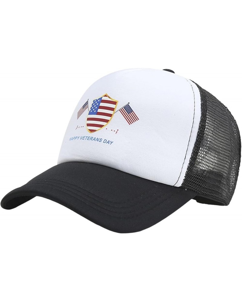 Duck Tongue Hat American Flag Baseball Net Hat Fashion Men's and Women's Letter Sunshade Duck Tongue Hat Beach Wh1 $7.00 Sun ...