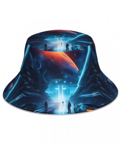 Science Fiction Future Unisex Double-Sided Hat with Reflective Strips for Outdoor Activities Camping Beach Fishing Clothing B...