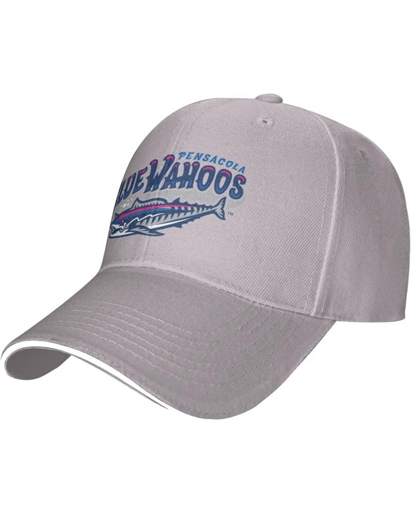 Pensacola Blue Wahoos Sandwich Cap Unisex Classic Baseball Capunisex Adjustable Casquette Dad Hat Gray $11.38 Baseball Caps