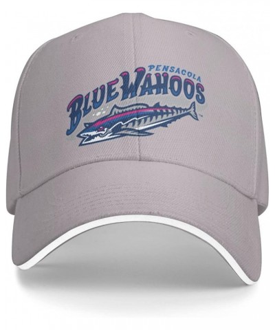 Pensacola Blue Wahoos Sandwich Cap Unisex Classic Baseball Capunisex Adjustable Casquette Dad Hat Gray $11.38 Baseball Caps