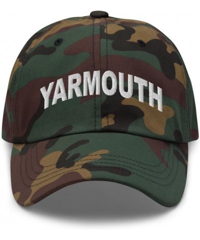 Yarmouth Maine Hat Yarmouth ME Cap Embroidered Dad Hat Adjustable Strap Closure Unisex Green Camo $20.00 Baseball Caps