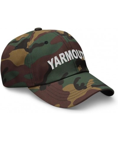 Yarmouth Maine Hat Yarmouth ME Cap Embroidered Dad Hat Adjustable Strap Closure Unisex Green Camo $20.00 Baseball Caps