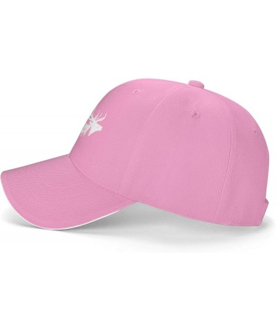 Elk and Forest,Wilderness Women's Baseball Hat Retro Trucker Hat Adjustable Pink $11.81 Baseball Caps