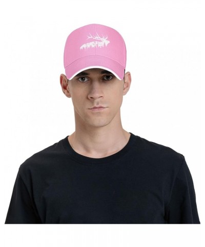 Elk and Forest,Wilderness Women's Baseball Hat Retro Trucker Hat Adjustable Pink $11.81 Baseball Caps