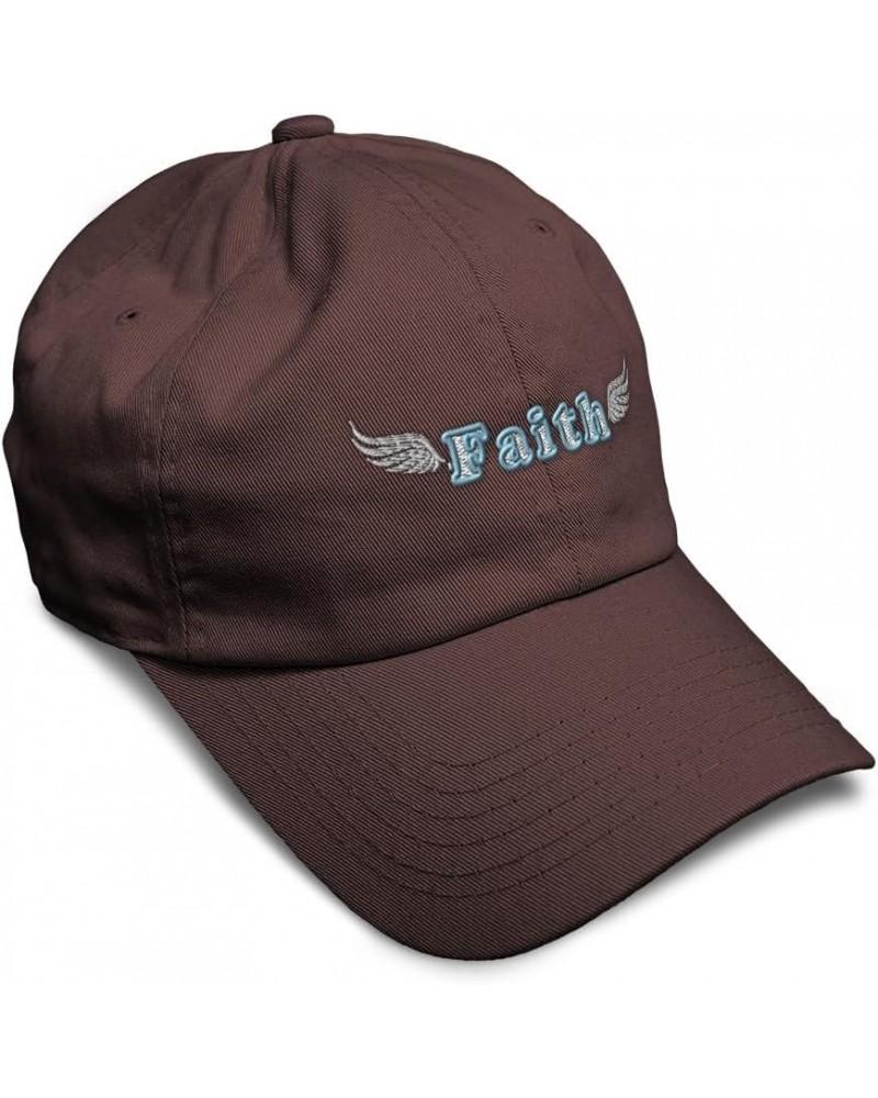 Soft Baseball Cap Faith Wings Cotton Dad Hats for Men & Women Brown $13.80 Baseball Caps