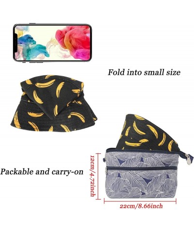 Unisex Cute Print Bucket Hat Summer Travel Fisherman Cap for Women Men Teens Banana Black $10.79 Bucket Hats