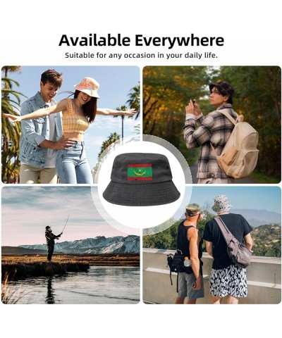 Flag of Mauritania Texture Effect Bucket Hat for Women Men Summer Travel Sun Hat Outdoor Cap Funny Bucket Hats Black $13.48 B...