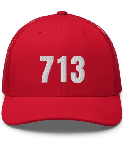 Area Code 713 Hat Houston Texas TX Trucker Hat Embroidered Trendy Snapback Unisex Baseball Cap Red $15.15 Baseball Caps