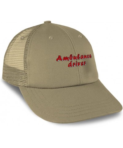 Custom Trucker Hat Baseball Cap Ambulance Driver Paramedic Cotton EMT Dad Hats for Men & Women Khaki Design Only $15.36 Baseb...