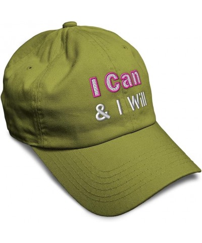 Soft Baseball Cap I Can & I Will Cotton Dad Hats for Men & Women Olive Green $16.79 Baseball Caps