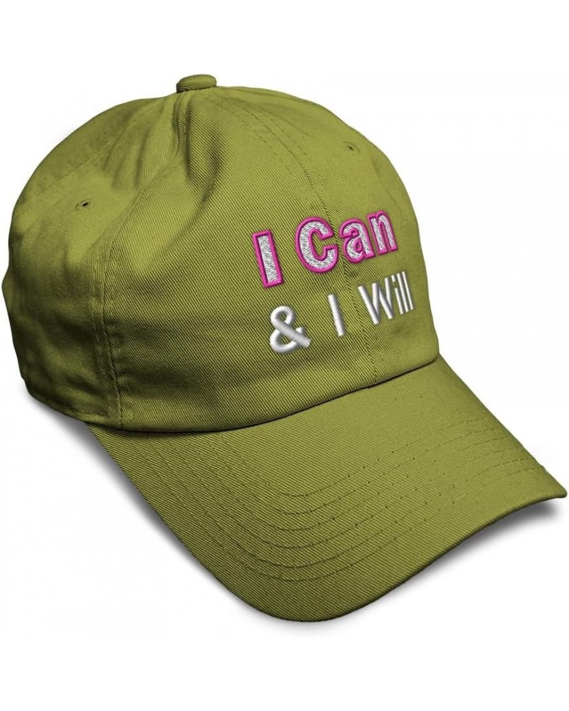 Soft Baseball Cap I Can & I Will Cotton Dad Hats for Men & Women Olive Green $16.79 Baseball Caps