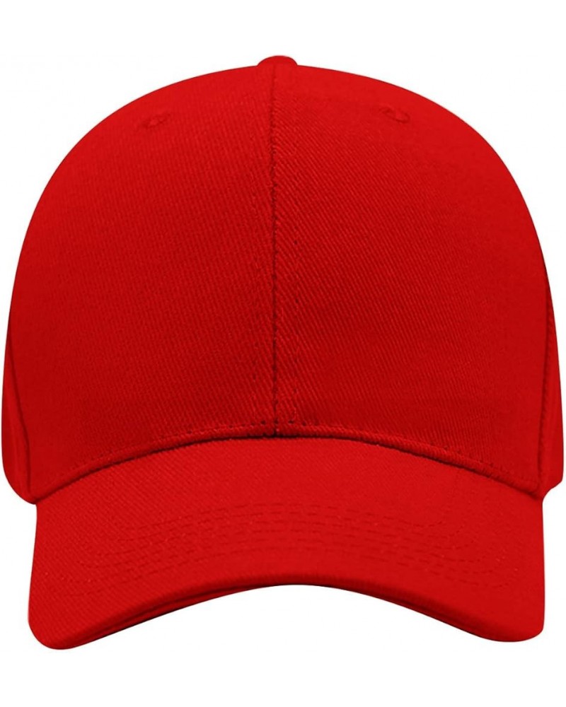 Men Sport Baseball Cap, Athletic Fitted Cap Mesh Adjustable Plain Hat Running Trucker Hat for Women Birthday Red $5.71 Baseba...