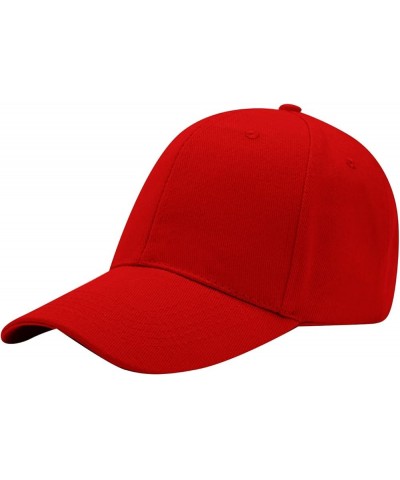 Men Sport Baseball Cap, Athletic Fitted Cap Mesh Adjustable Plain Hat Running Trucker Hat for Women Birthday Red $5.71 Baseba...