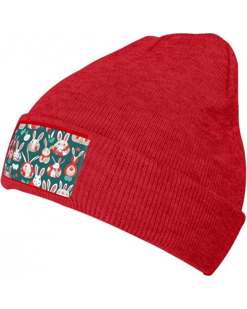 Bunny Rabbits Velvety Tufted Style,Stretchable Brimless Hat,Knitted Woolen Cap $14.11 Skullies & Beanies