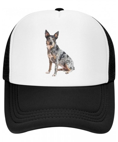 Cute Australian Cattle Dog Mesh Baseball Cap, Animal Adjustable Trucker Hat Snapback Dad Hat for Men Women Black $8.82 Baseba...