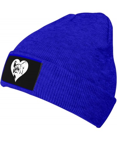 Winter Knit Hat Cap for Men Women, French Bulldogs Heart Unisex Beanie Hat Cuffed Skull Cap Warm Ski Hats Black Blue $6.62 Sk...