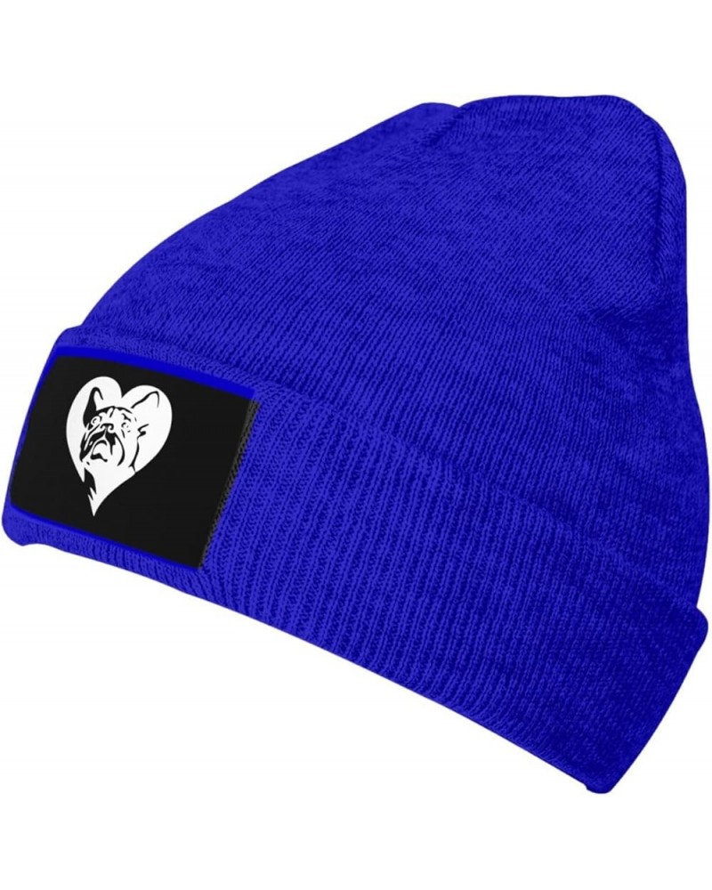 Winter Knit Hat Cap for Men Women, French Bulldogs Heart Unisex Beanie Hat Cuffed Skull Cap Warm Ski Hats Black Blue $6.62 Sk...