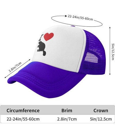 Love Beaver Heart Hat Mesh Cap for Men Women, Adjustable Trucker Hat Baseball Cap Purple $9.07 Baseball Caps