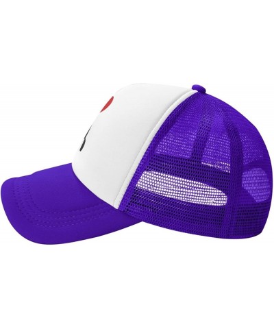 Love Beaver Heart Hat Mesh Cap for Men Women, Adjustable Trucker Hat Baseball Cap Purple $9.07 Baseball Caps