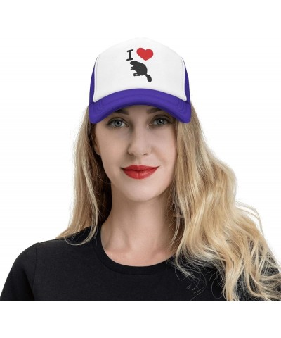 Love Beaver Heart Hat Mesh Cap for Men Women, Adjustable Trucker Hat Baseball Cap Purple $9.07 Baseball Caps