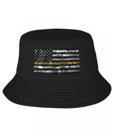 Silk Style United States Thin Gold Line Flag Bucket Hat for Men Women Boonie Hat Outdoor Summer Vacation Beach Travel Fishing...