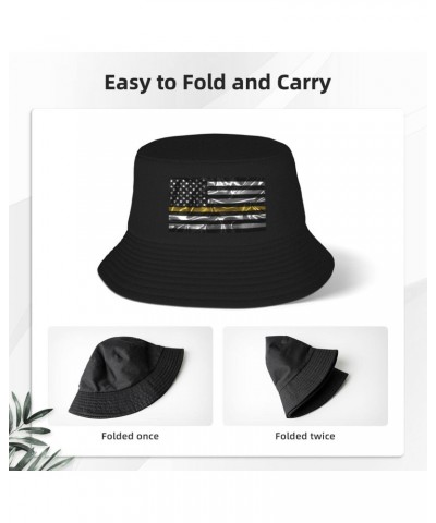 Silk Style United States Thin Gold Line Flag Bucket Hat for Men Women Boonie Hat Outdoor Summer Vacation Beach Travel Fishing...