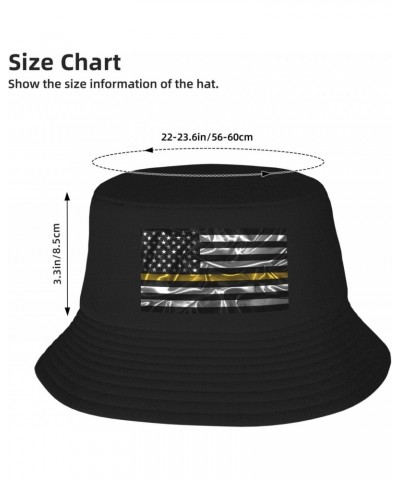 Silk Style United States Thin Gold Line Flag Bucket Hat for Men Women Boonie Hat Outdoor Summer Vacation Beach Travel Fishing...