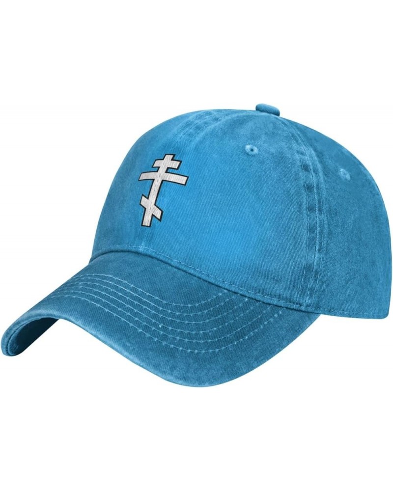 Russian Greek Byzantine Orthodox Cross Hat Baseball Cap Washed Dad Trucker Hat Cowboy Hat Black Blue $19.07 Baseball Caps