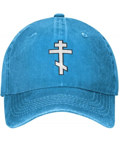 Russian Greek Byzantine Orthodox Cross Hat Baseball Cap Washed Dad Trucker Hat Cowboy Hat Black Blue $19.07 Baseball Caps