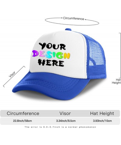 Custom Hat Design Your Own Custom Logo Hat Adjustable Baseball Caps for Men Basic Custom Trucker Hats Unisex Aldult Blue - 3 ...