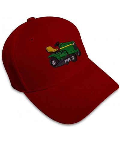 Custom Baseball Cap Riding Lawn Mower A Embroidery Dad Hats for Men & Women Burgundy Design Only $12.15 Baseball Caps